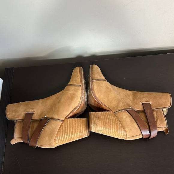 Rag and Bone Harrow Nubuck Suede Ankle Boot Camel Chunky Heel Booties Sz 36 or 6 - Picture 8 of 16